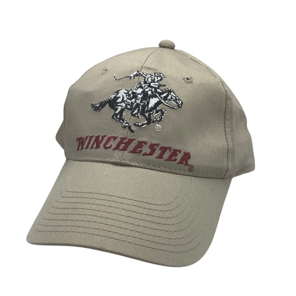 Winchester Beige‎ Adjustable Baseball Cap Embroidered Logo Outdoor Cap OS Horse